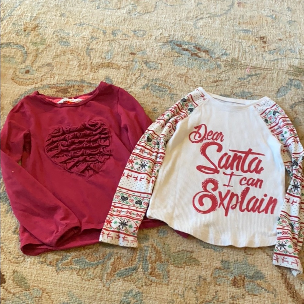 Set of 2 Christmas long sleeve shirts sz 6